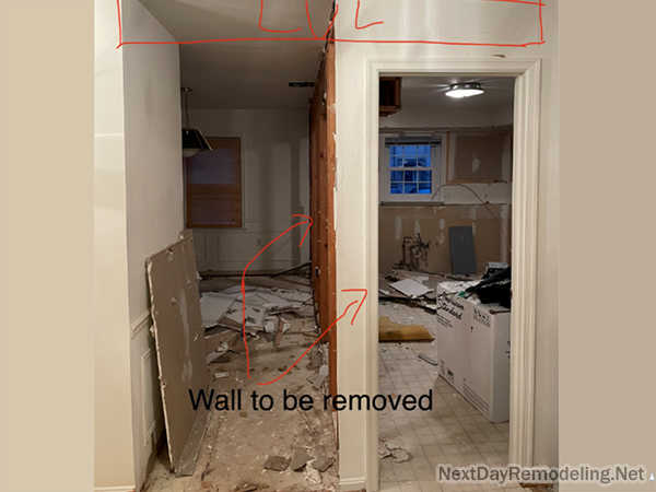 Interior wall demolition in Alexandria VA before (pg 1)