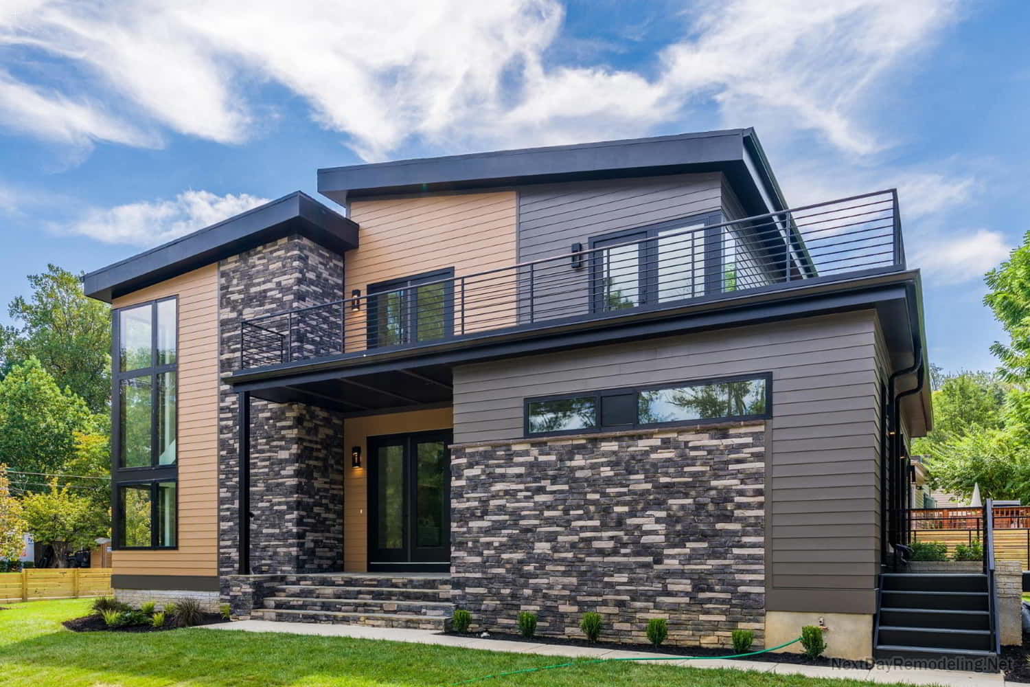 Finished custom home build after