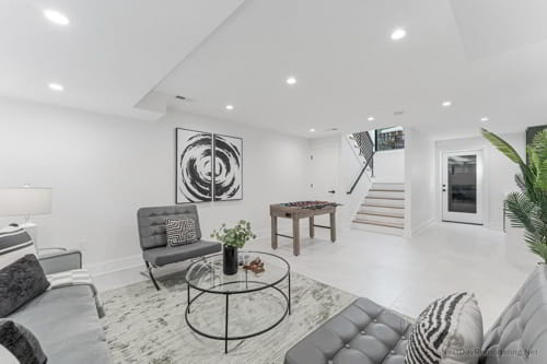 Unfinished basement finishing and framing in North Ridge Alexandria VA