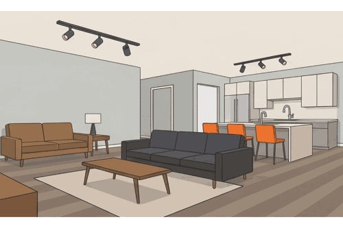 Cosmetic whole-home interior remodel and flooring upgrade in Potomac Yard Alexandria VA