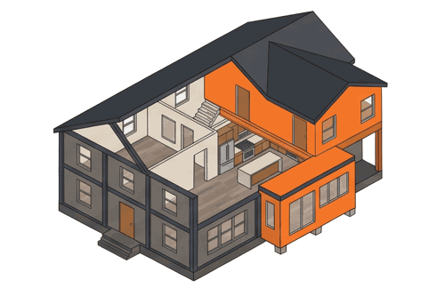 Whole-house remodel with second-story pop-top addition in Rosemont Alexandria VA